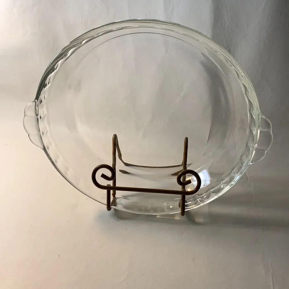 Pyrex Fluted Pie Plate 9.5 In 24 cm USA No Range Broil 229 32 - Picture 3 of 7